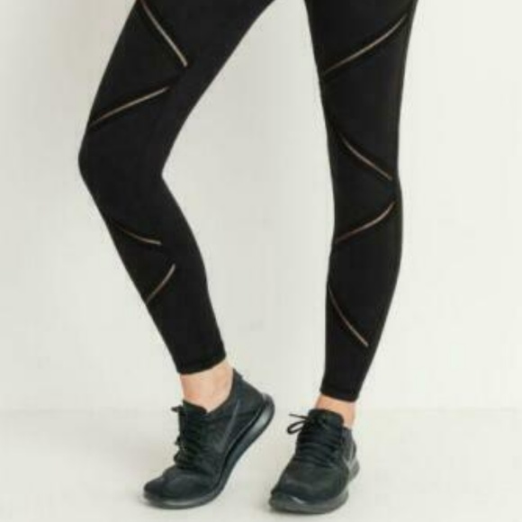 Women Highwaist Infinity Zig-Zag Mesh Full Legging - Picture 6 of 8